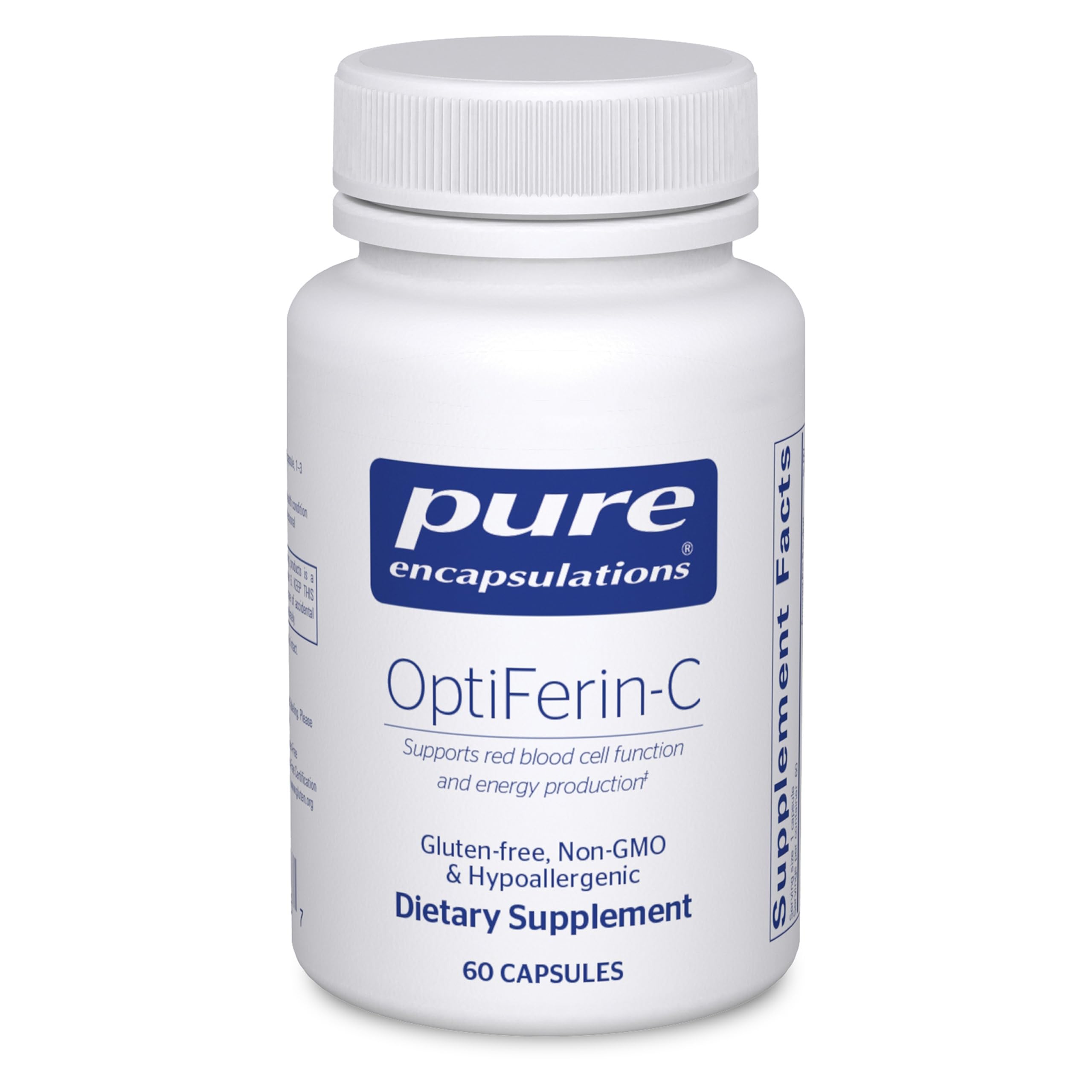 Pure Encapsulations frasco frontal mostrando diseño y beneficios