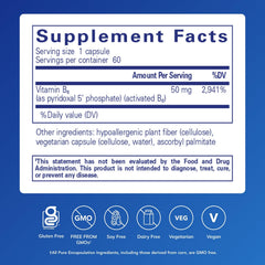 Pure Encapsulations cápsula P5P 50 en primer plano fácil de tragar