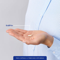 Pure Encapsulations comparación de tamaño de cápsula para referencia visual