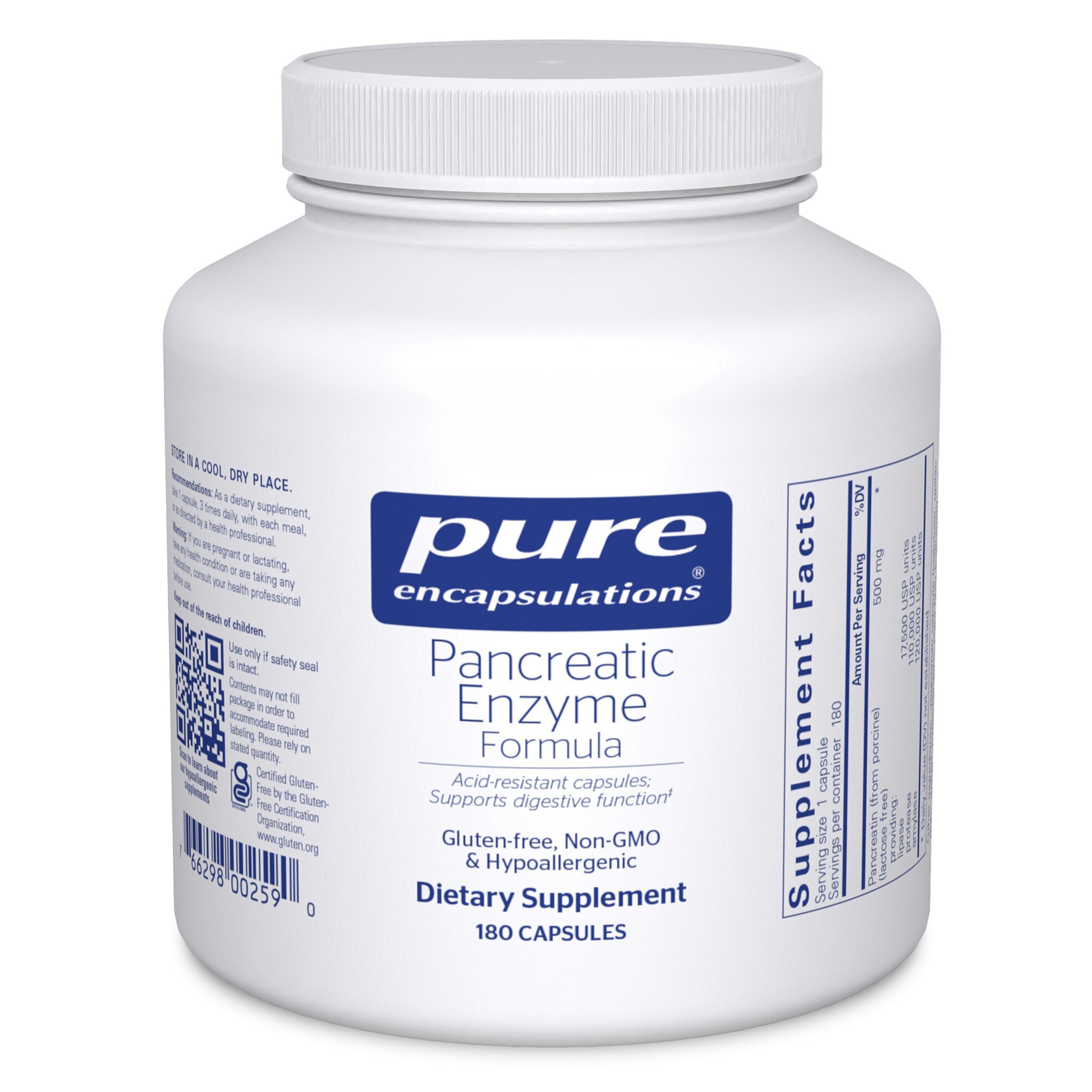 Pure Encapsulations envase frontal mostrando nombre y presentación, confianza en calidad