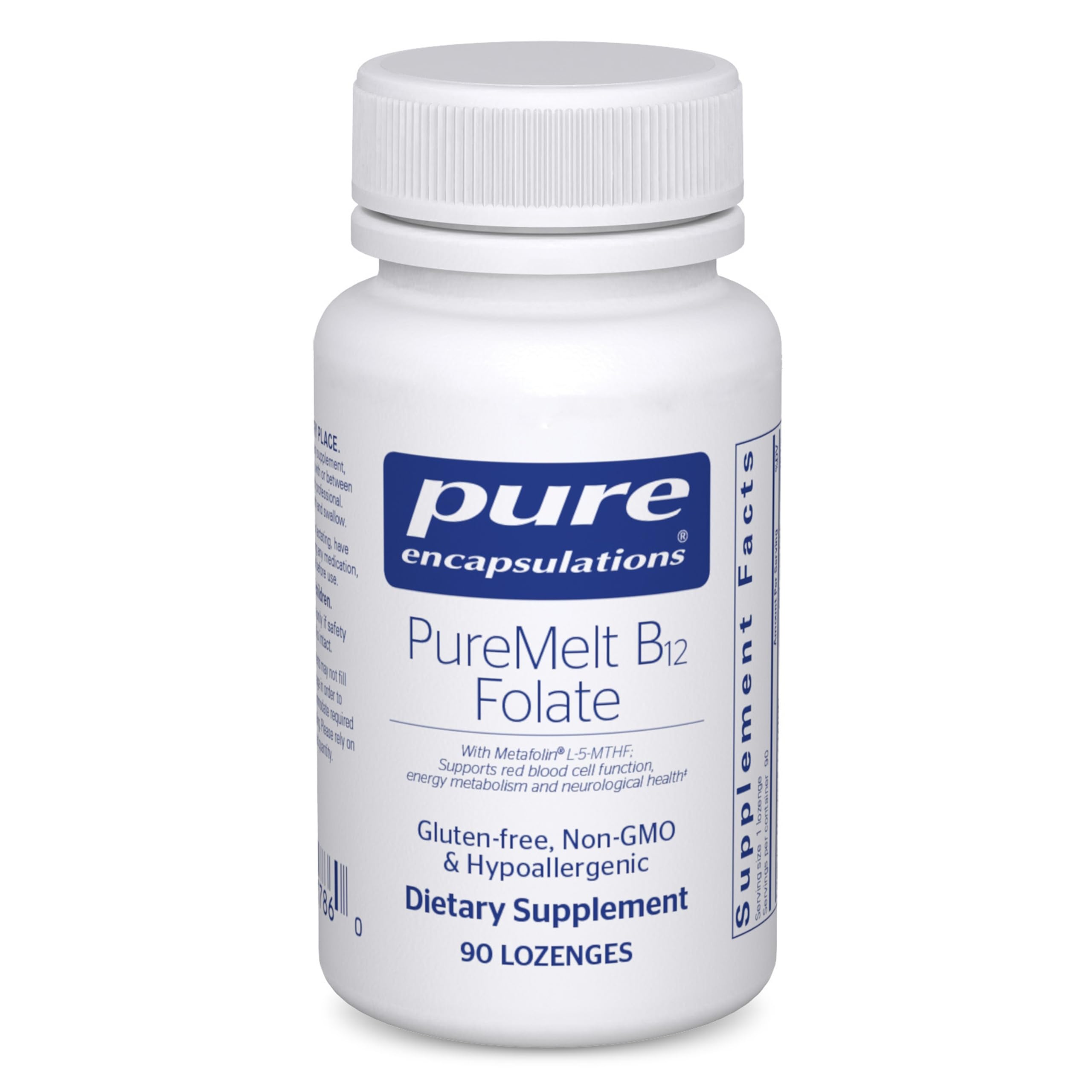 Pure Encapsulations envase frontal mostrando 90 pastillas y beneficios prácticos