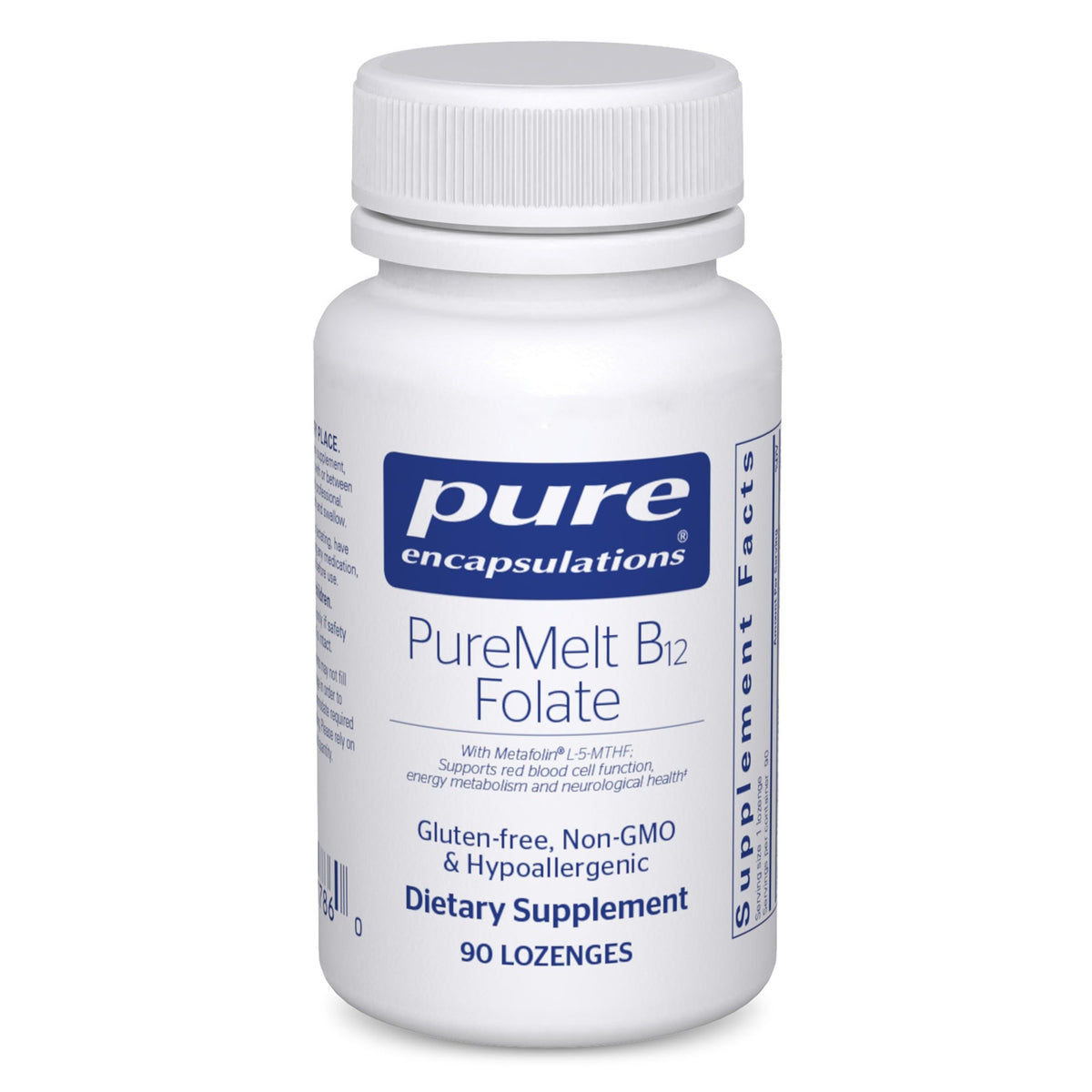Pure Encapsulations envase frontal mostrando 90 pastillas y beneficios prácticos