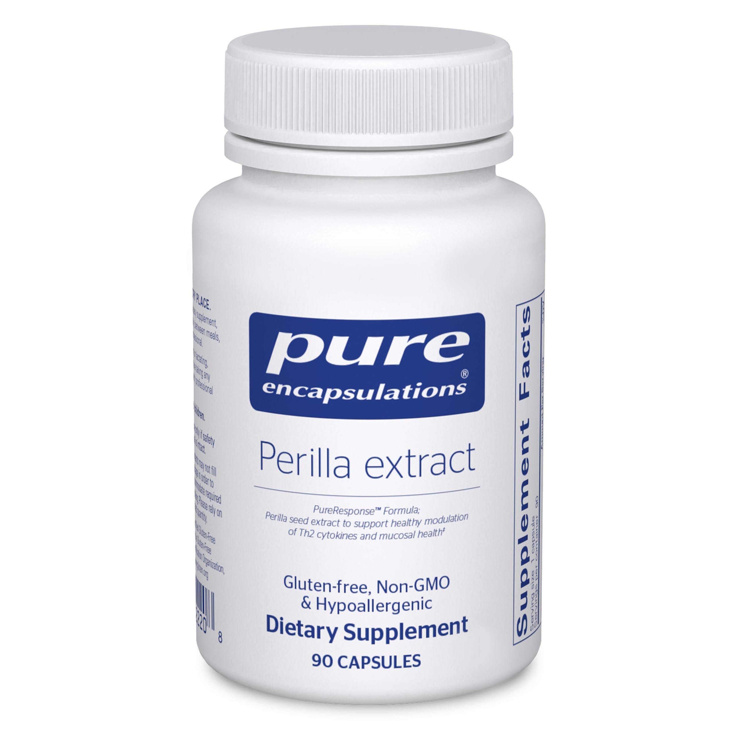 Pure Encapsulations botella frontal mostrando etiqueta clara y tamaño