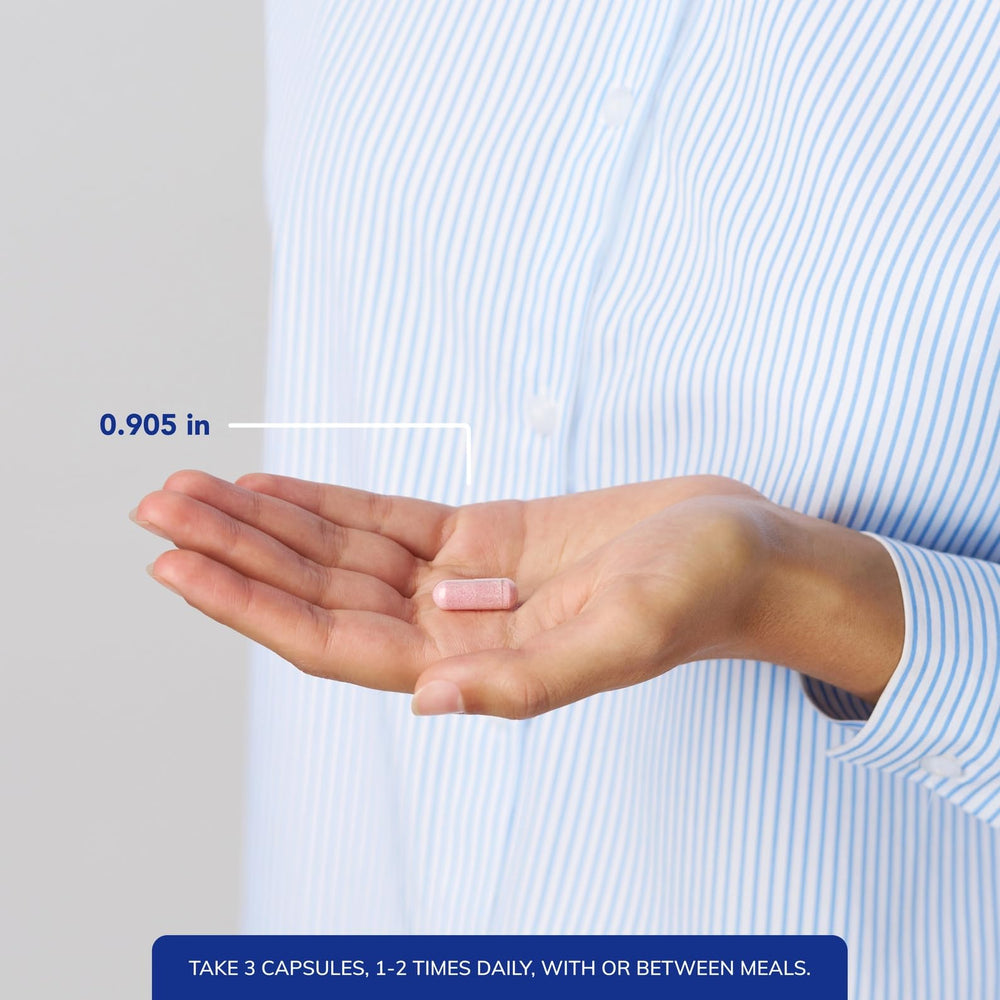 Pure Encapsulations envase abierto con cápsulas accesibles y tapa segura