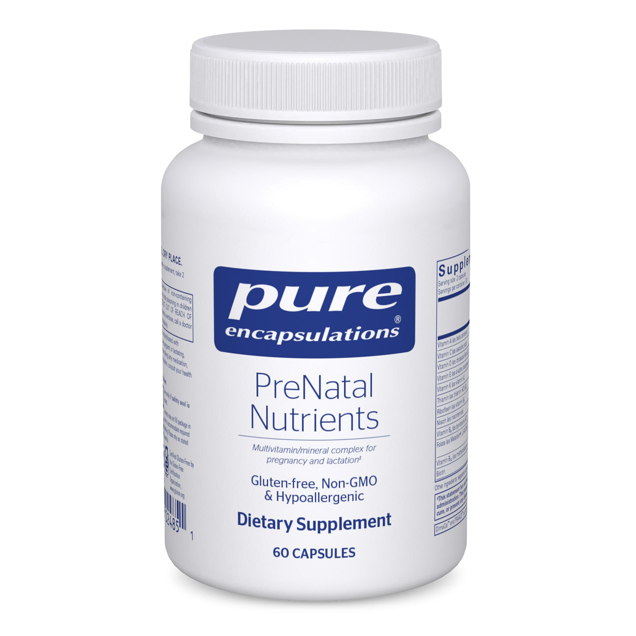 Pure Encapsulations envase frontal mostrando la presentación y beneficios