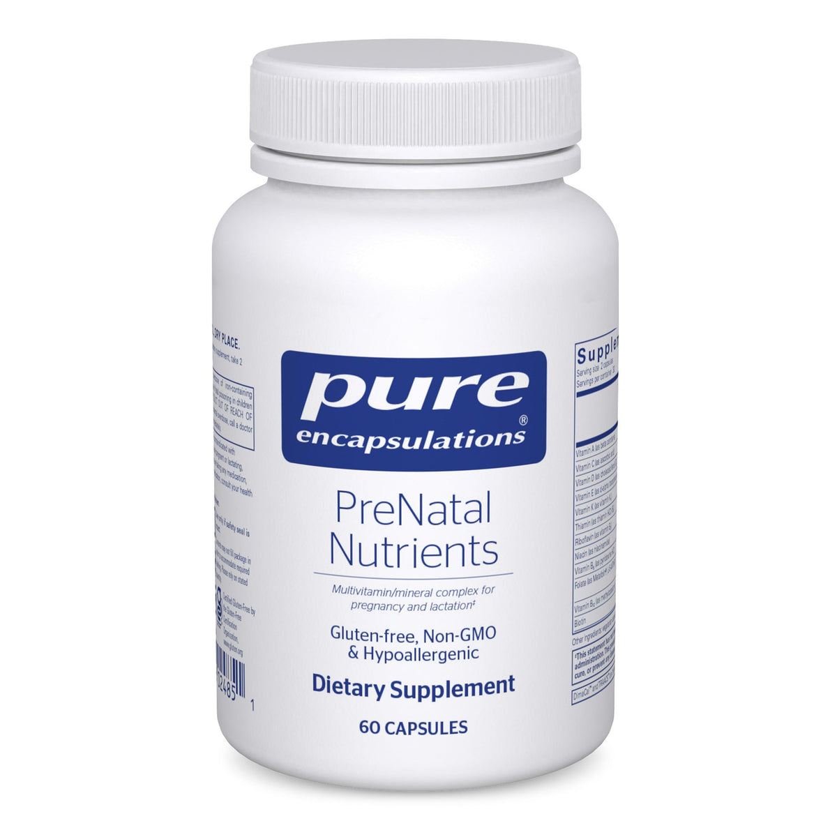 Pure Encapsulations envase frontal mostrando la presentación y beneficios
