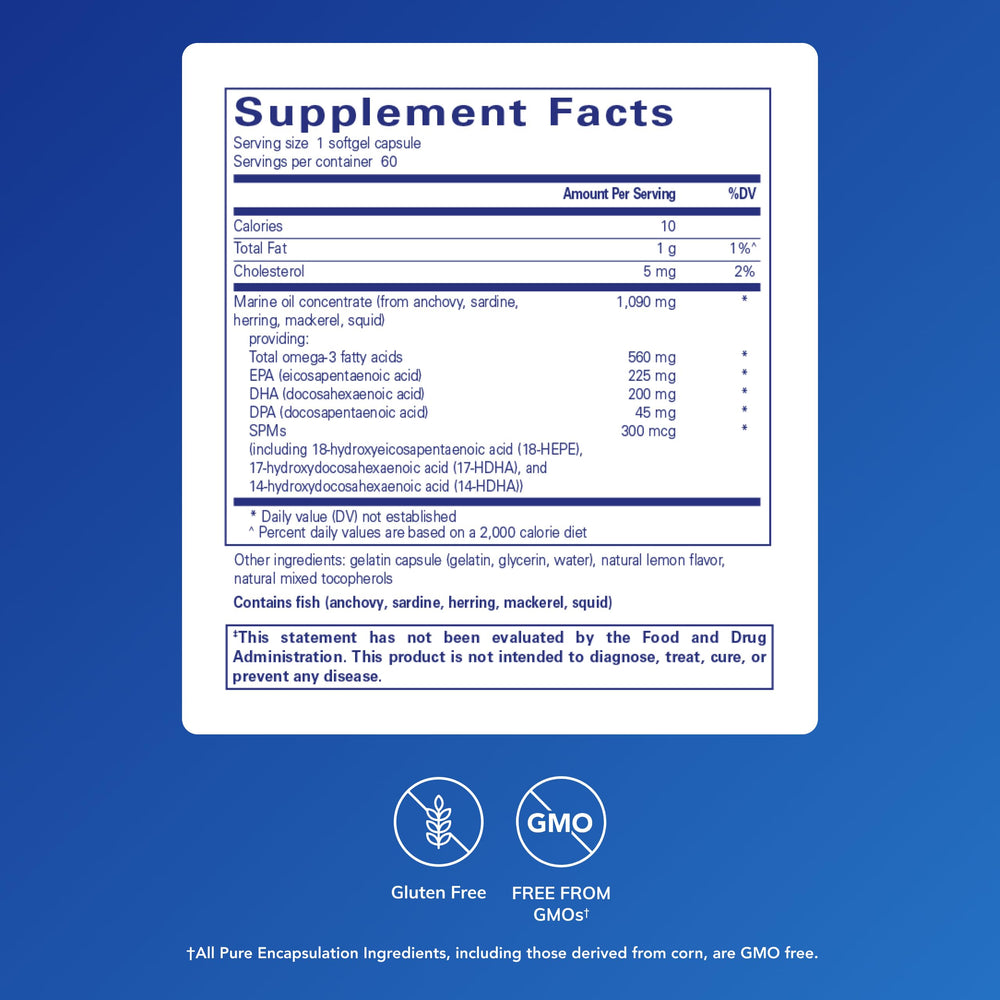 Cápsula blanda Pro‑Resolve Omega de Pure Encapsulations, facilidad de ingestión