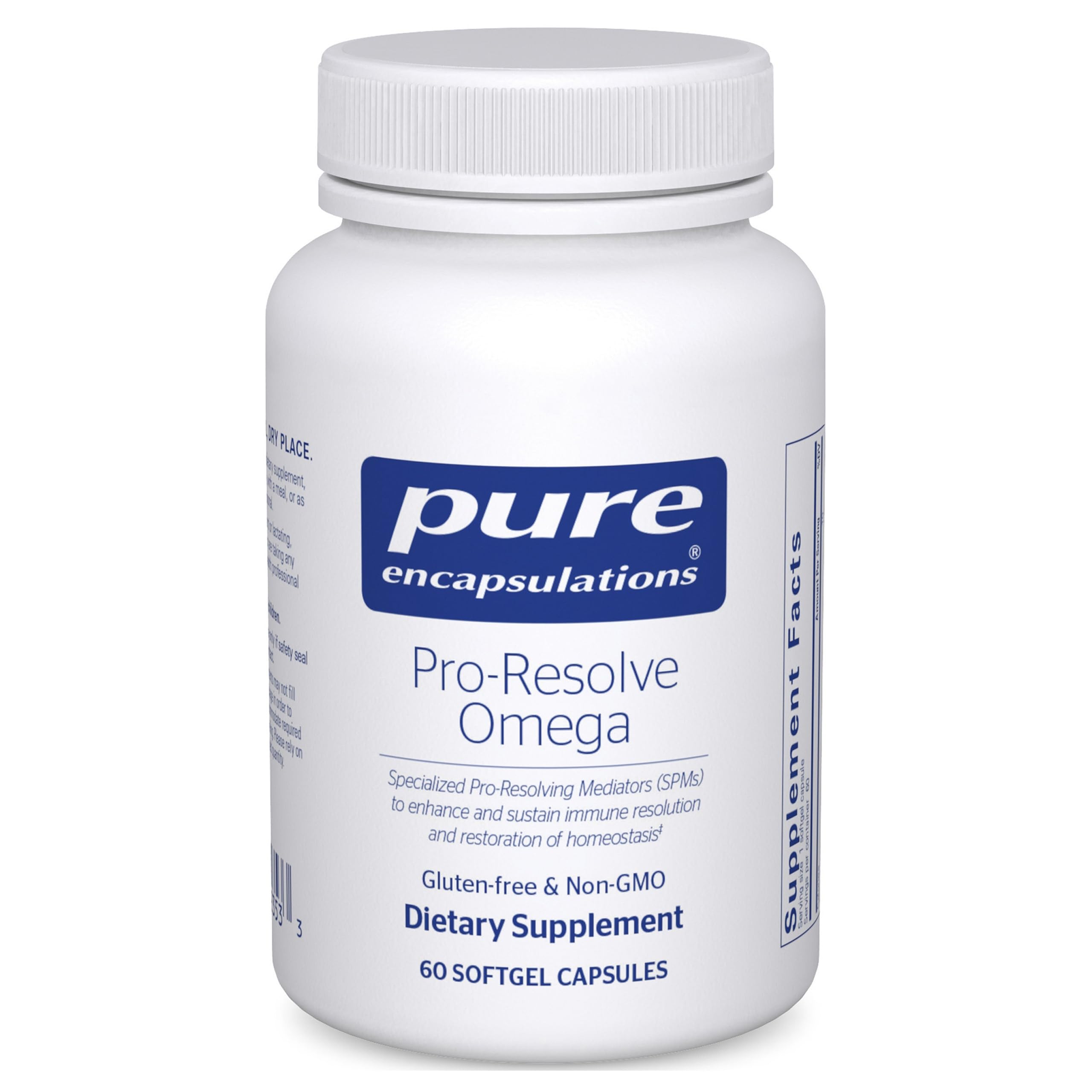 Pure Encapsulations envase Pro‑Resolve Omega mostrando diseño y cantidad