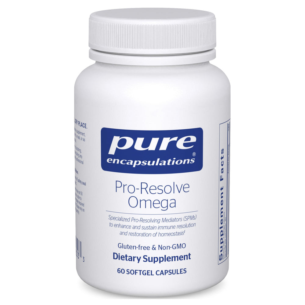 Pure Encapsulations envase Pro‑Resolve Omega mostrando diseño y cantidad