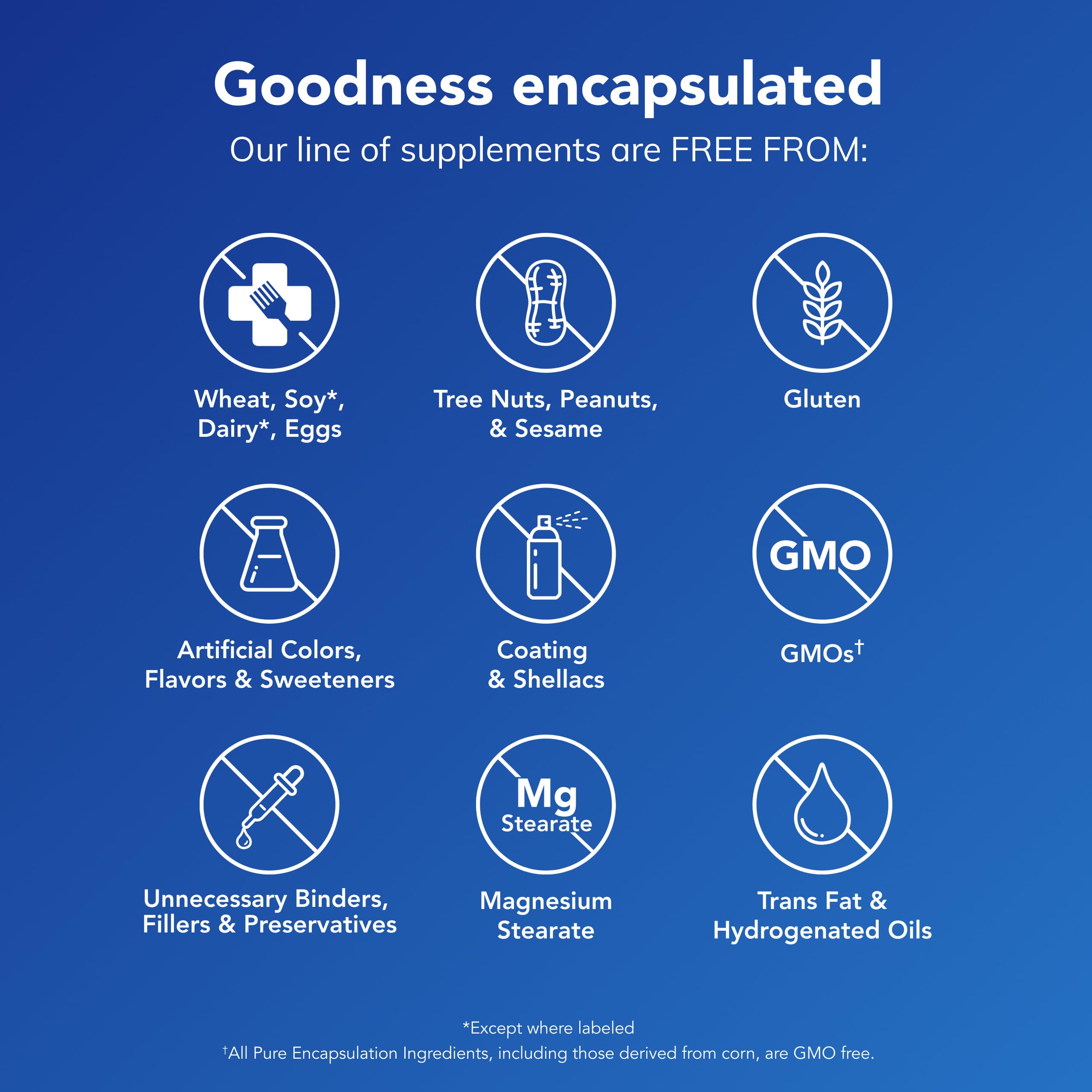 Envase Pure Encapsulations junto a equipo de ejercicio sugiere uso deportivo