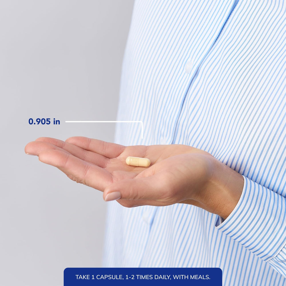 Pure Encapsulations producto en mano para apreciar tamaño y facilidad de uso