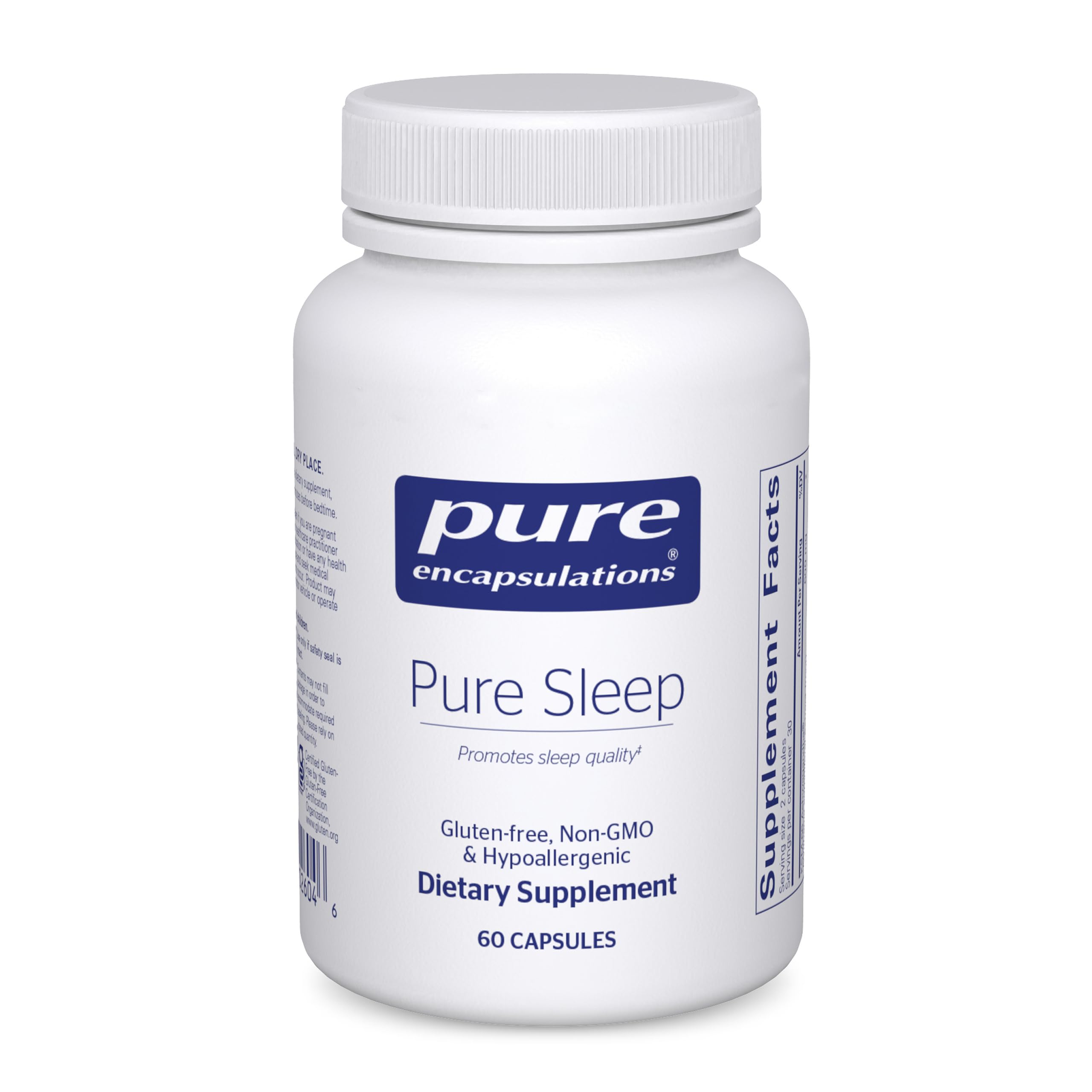 Pure Encapsulations Pure Sleep vista frontal y beneficio de fórmula limpia