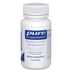 Pure Encapsulations envase frontal mostrando PureGenomics para apoyo nutricional
