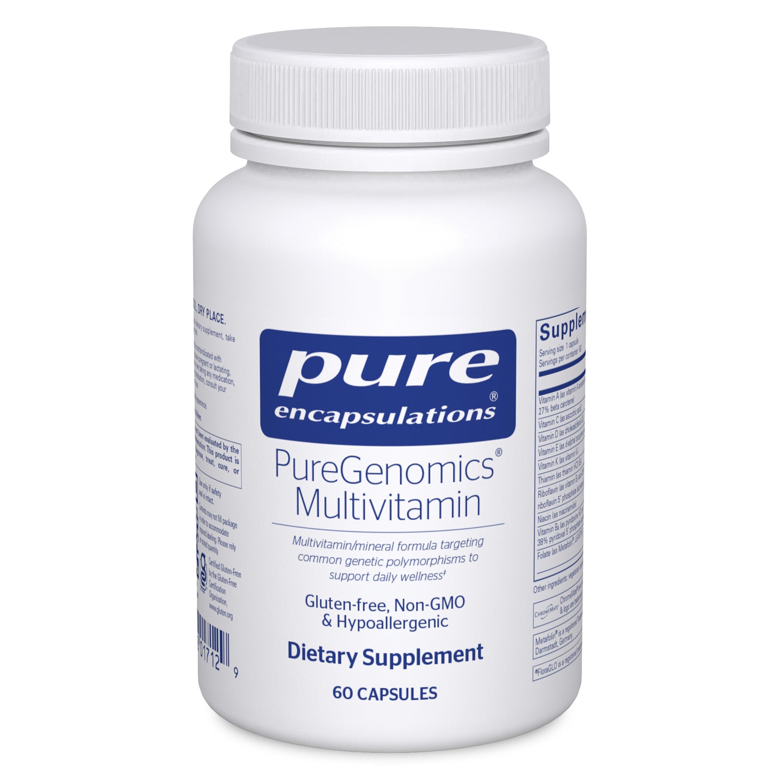 Pure Encapsulations envase frontal mostrando etiqueta clara y beneficios
