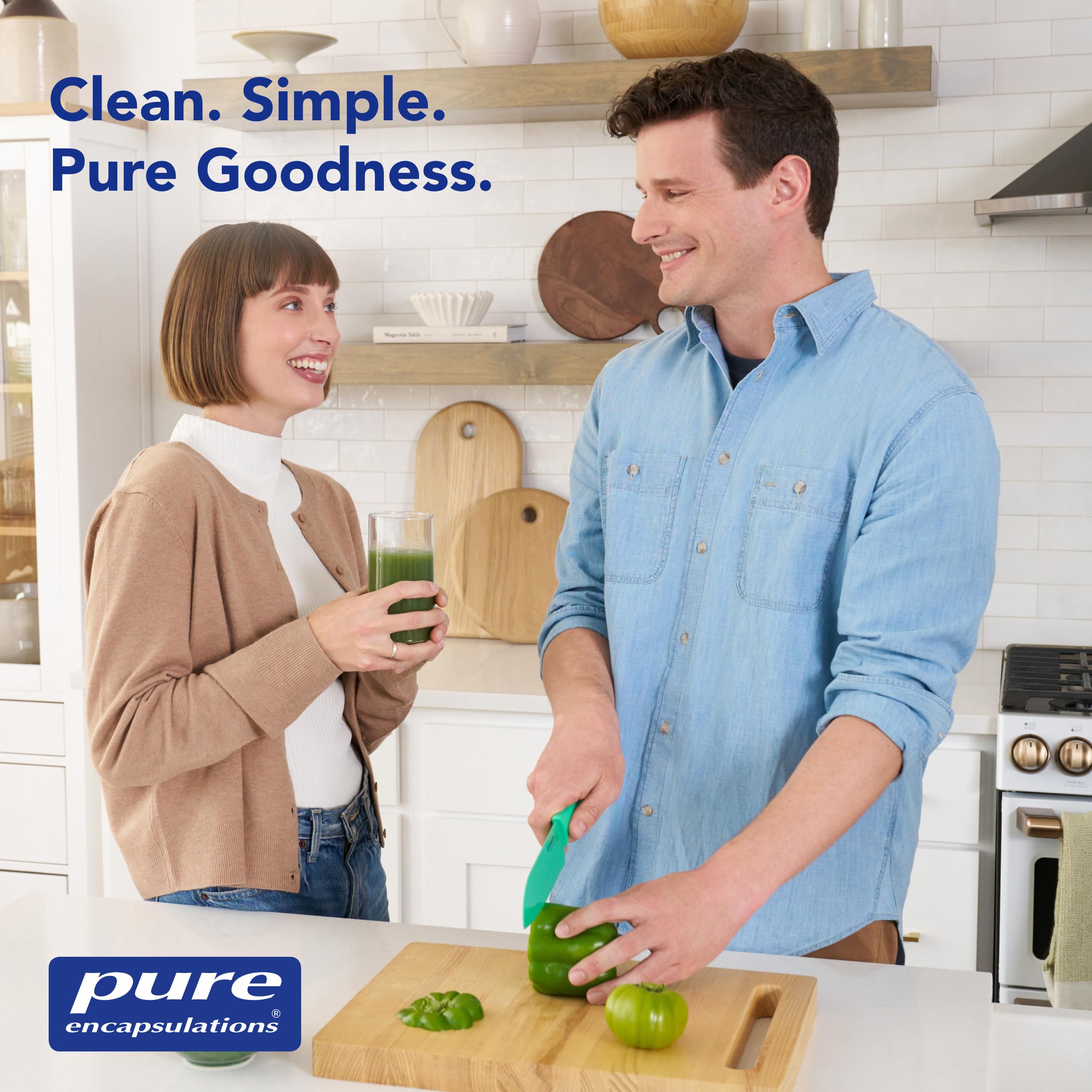 Pure Encapsulations batido con polvo usado en rutina matinal promoviendo conveniencia
