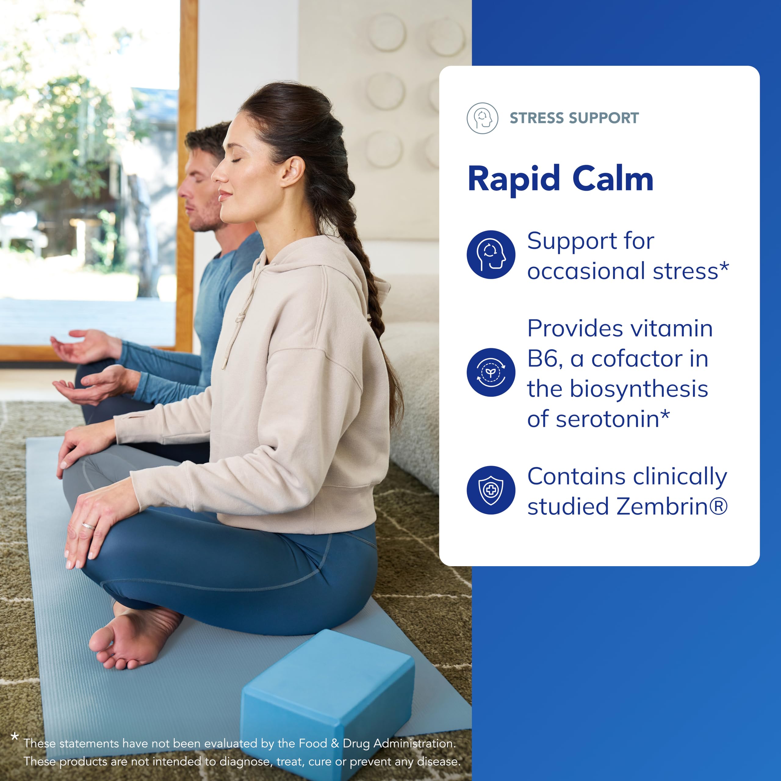 Pure Encapsulations Rapid Calm cápsula en mano para ver tamaño y dosificación práctica