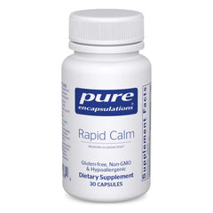 Pure Encapsulations Rapid Calm empaque frontal mostrando cápsulas y beneficios