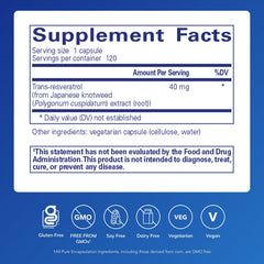 Pure Encapsulations etiqueta en primer plano con información de pureza y dosificación