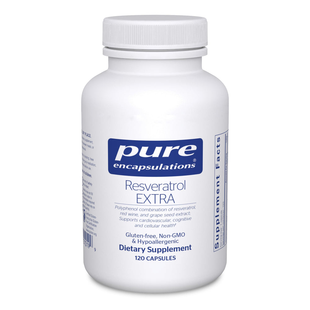 Pure Encapsulations envase frontal mostrando 120 cápsulas y pureza