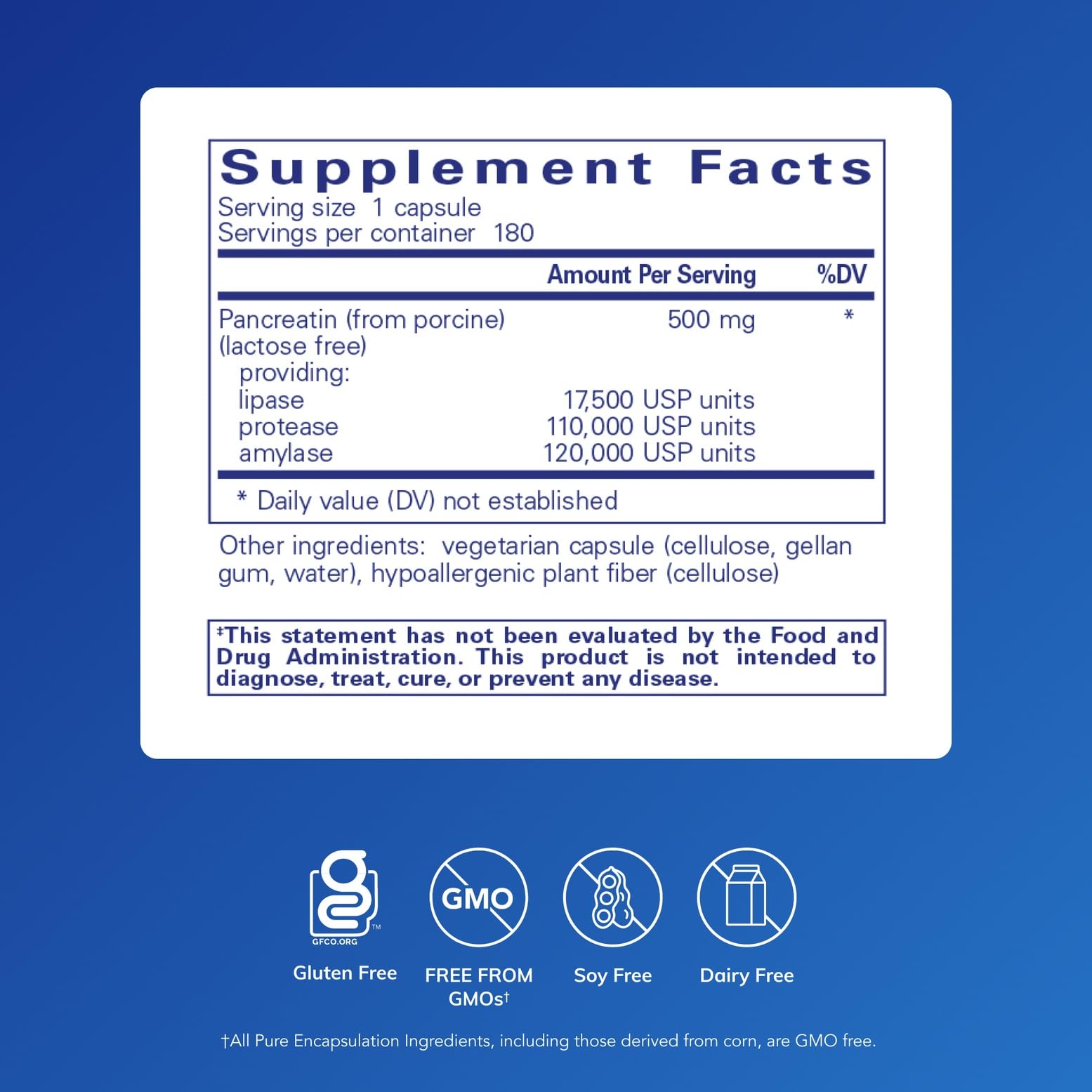 Pure Encapsulations primer plano de la cápsula que revela su textura y seguridad