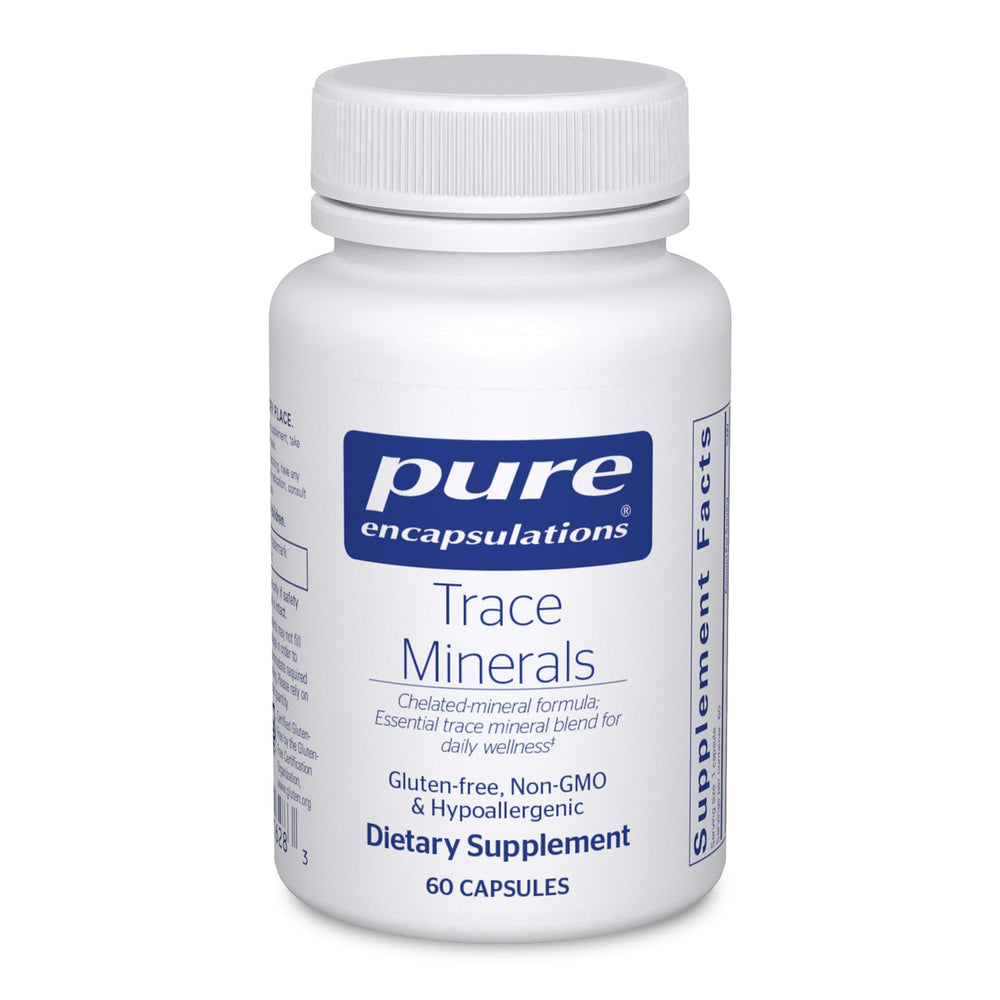 Pure Encapsulations bote frontal mostrando etiqueta clara y beneficios