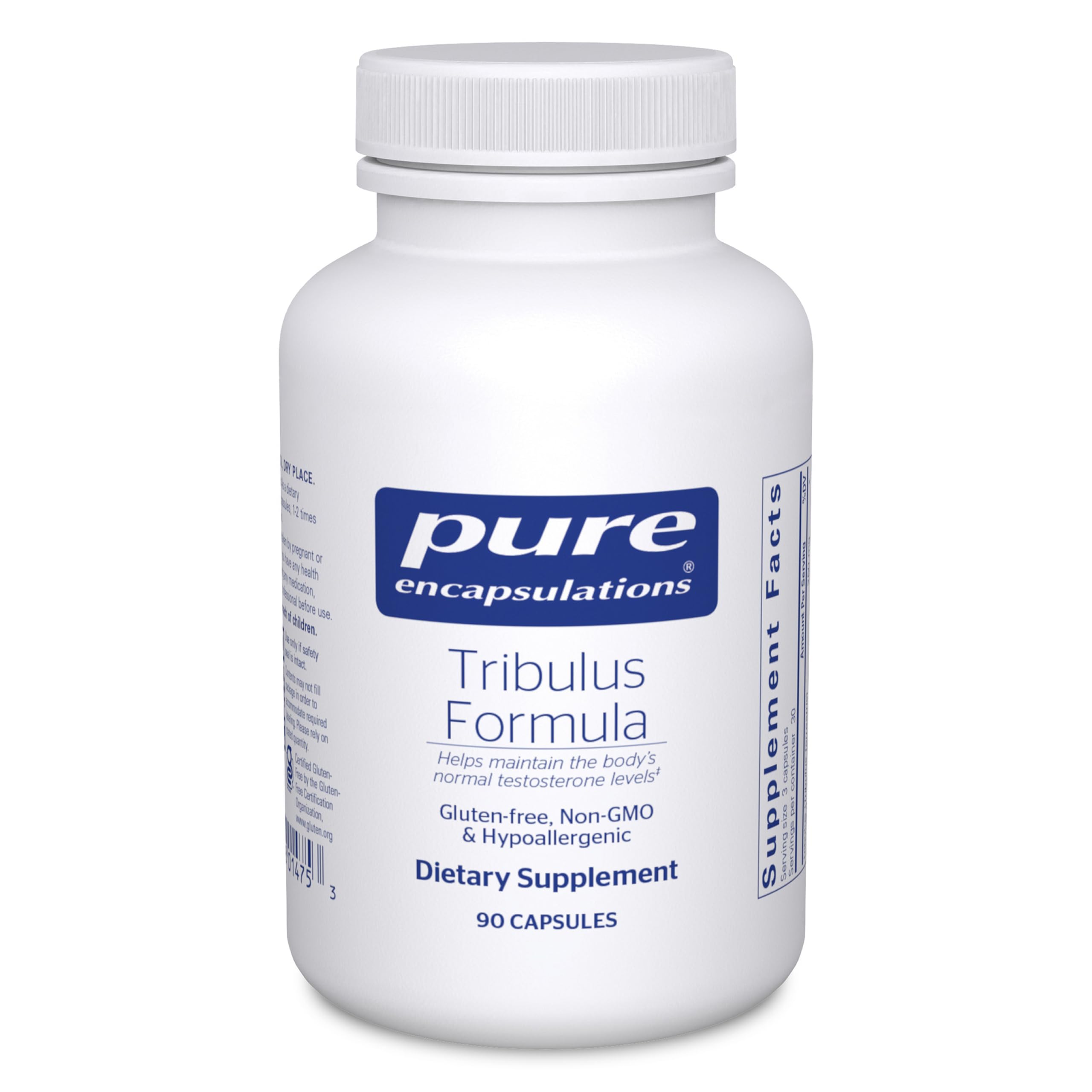 Pure Encapsulations envase frontal del producto con diseño claro y 90 cápsulas, confianza en calidad