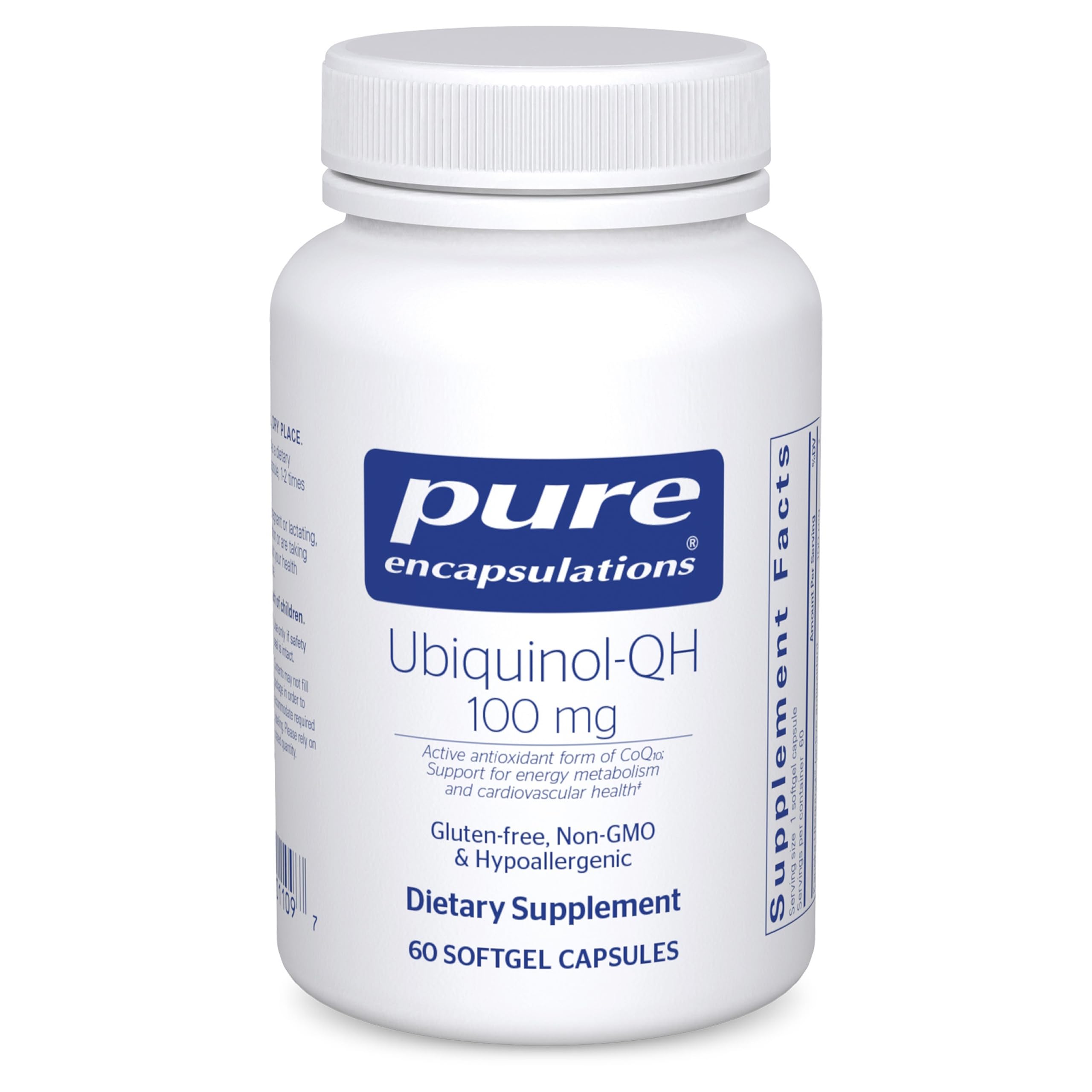 Pure Encapsulations envase frontal mostrando 60 cápsulas y claridad de dosis