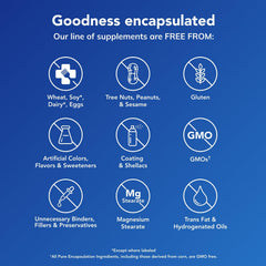 Pure Encapsulations sobre en mano durante viaje, portabilidad y practicidad