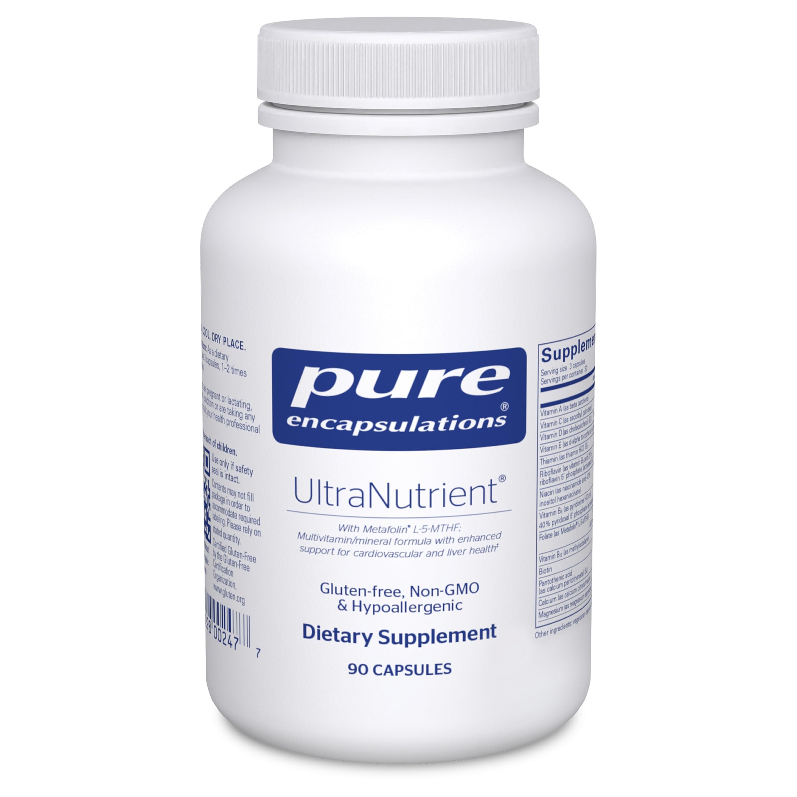 Pure Encapsulations paquete frontal, claridad de fórmula y beneficios