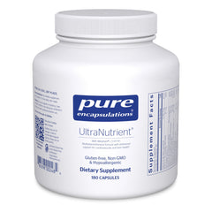 Pure Encapsulations frasco frontal mostrando el producto y su beneficio antioxidante