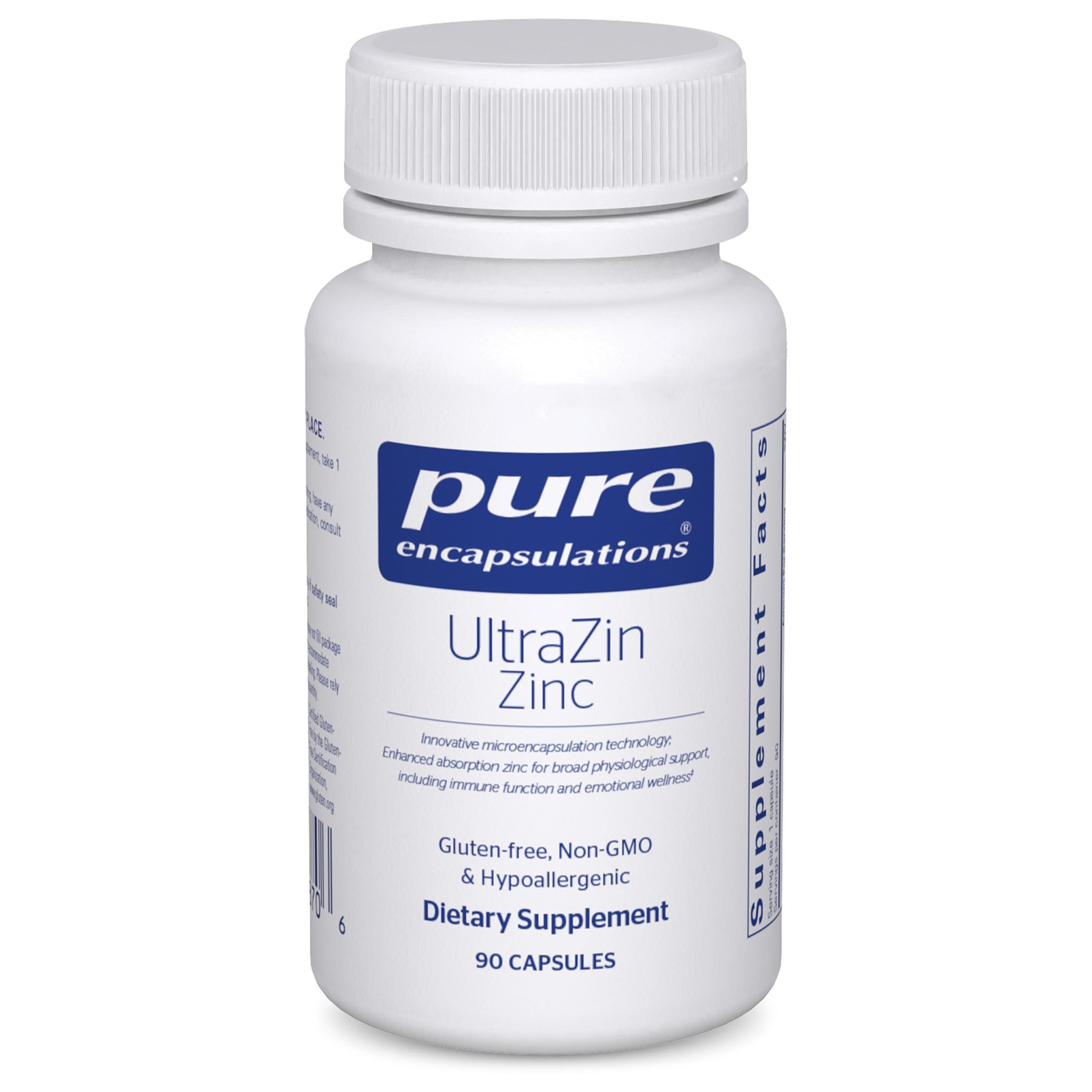 Pure Encapsulations frasco delantero mostrando diseño y cantidad