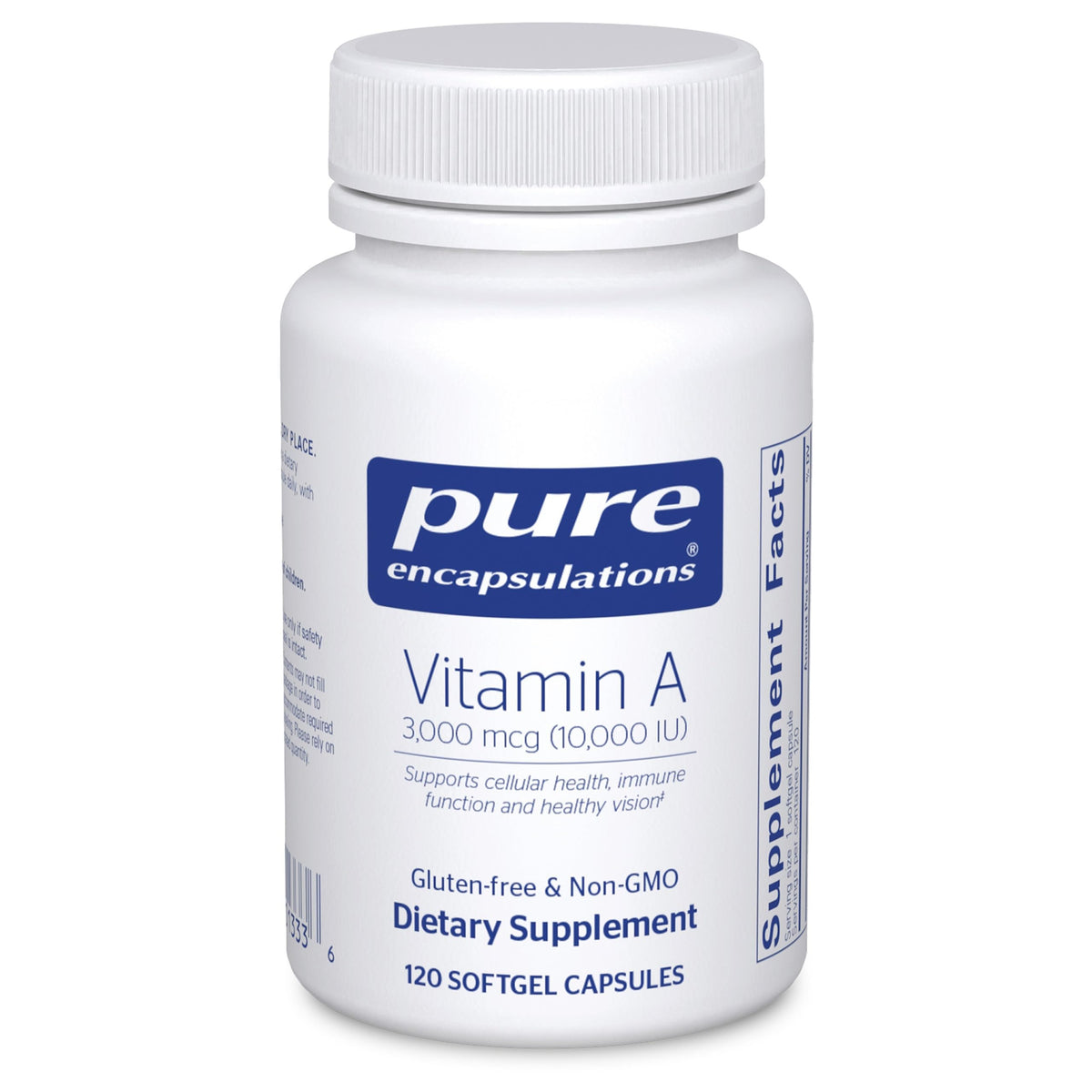 Pure Encapsulations envase frontal mostrando 120 cápsulas y beneficio de pureza