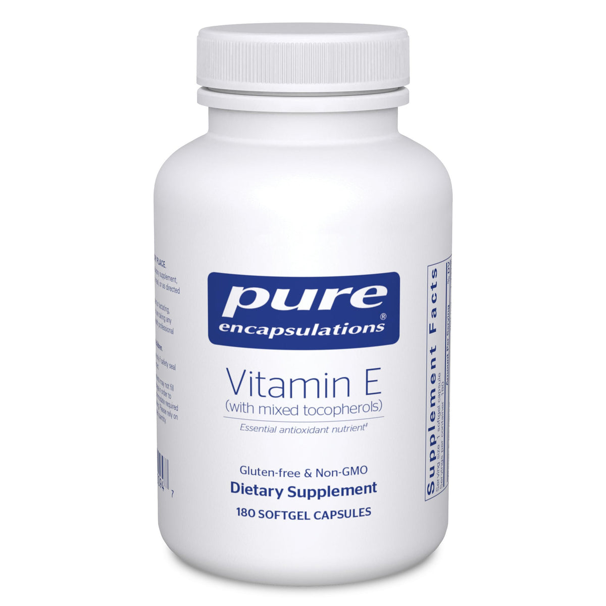 Pure Encapsulations envase frontal mostrando 180 cápsulas blandas y etiqueta clara