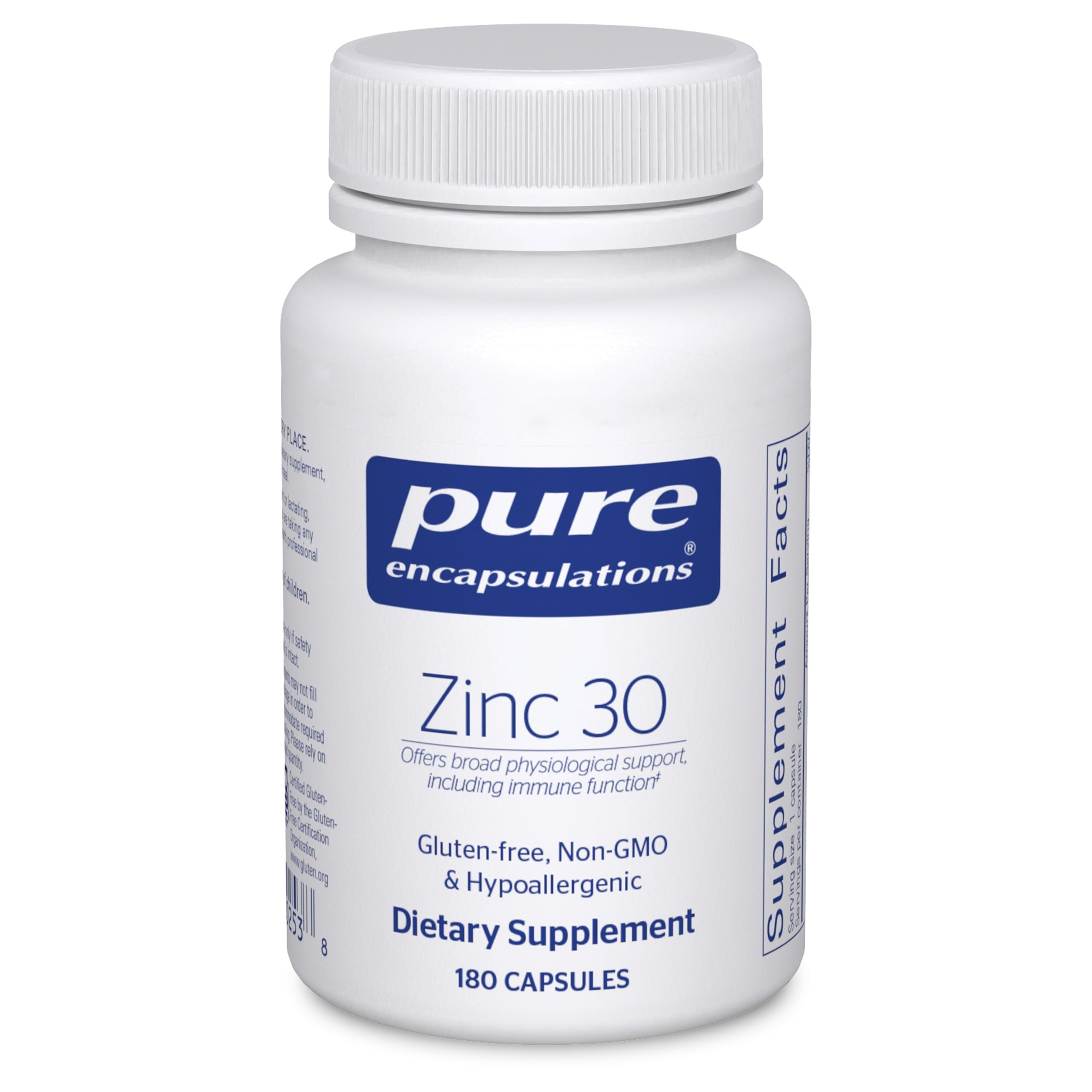 Pure Encapsulations frasco frontal, presentación clara y beneficio de confianza
