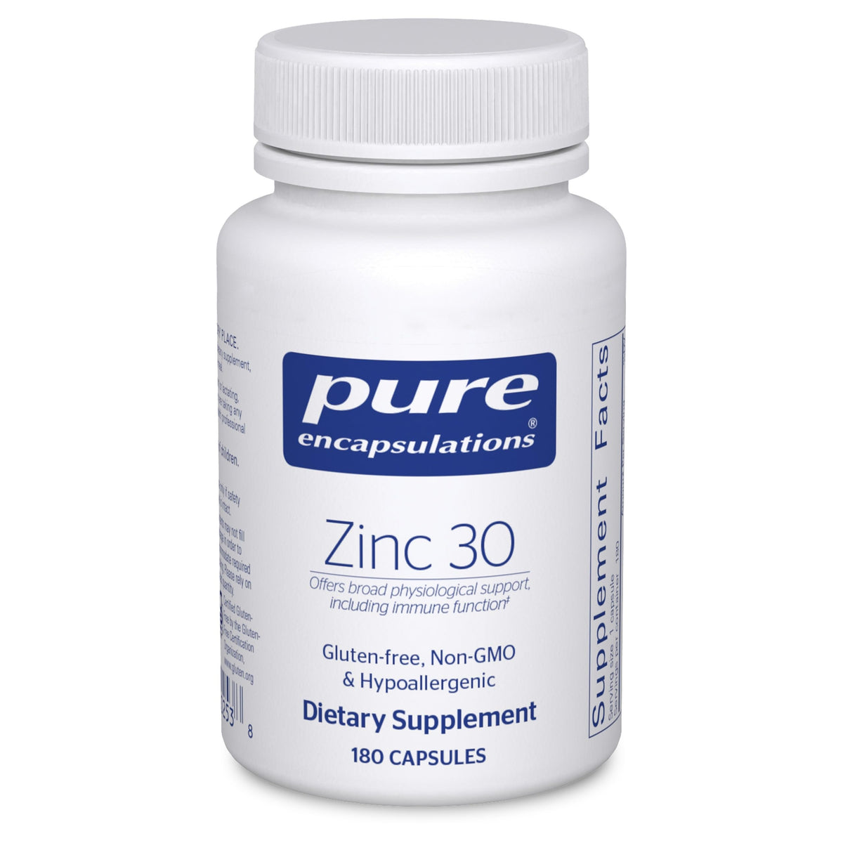 Pure Encapsulations frasco frontal, presentación clara y beneficio de confianza