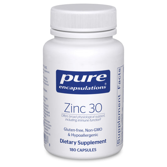 Pure Encapsulations frasco frontal, presentación clara y beneficio de confianza