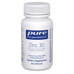 Pure Encapsulations botella frontal mostrando 60 cápsulas, apoyo inmunitario