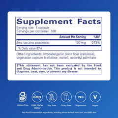 Pure Encapsulations tapa y etiqueta, lectura fácil y fórmula sin alérgenos