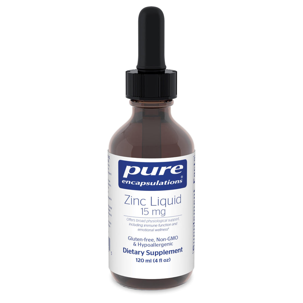 Pure Encapsulations frasco frontal mostrando la etiqueta y beneficio de dosificación precisa
