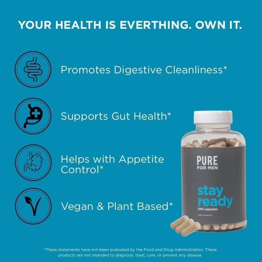 Pure for Men cápsula al lado de regla para apreciar tamaño práctico