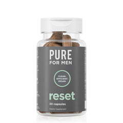 Pure for Men frente del envase mostrando etiqueta y beneficio digestivo