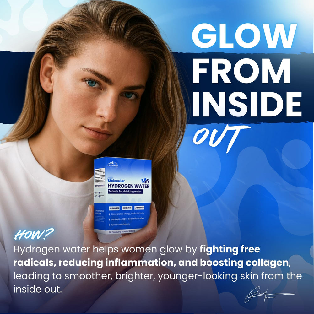 PURE HEALTH MAX tableta efervescente en vaso, beneficia hidratación instantánea