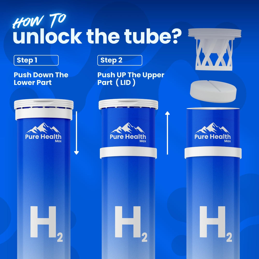 PURE HEALTH MAX comparación de tamaño con mano, ventaja transporte fácil