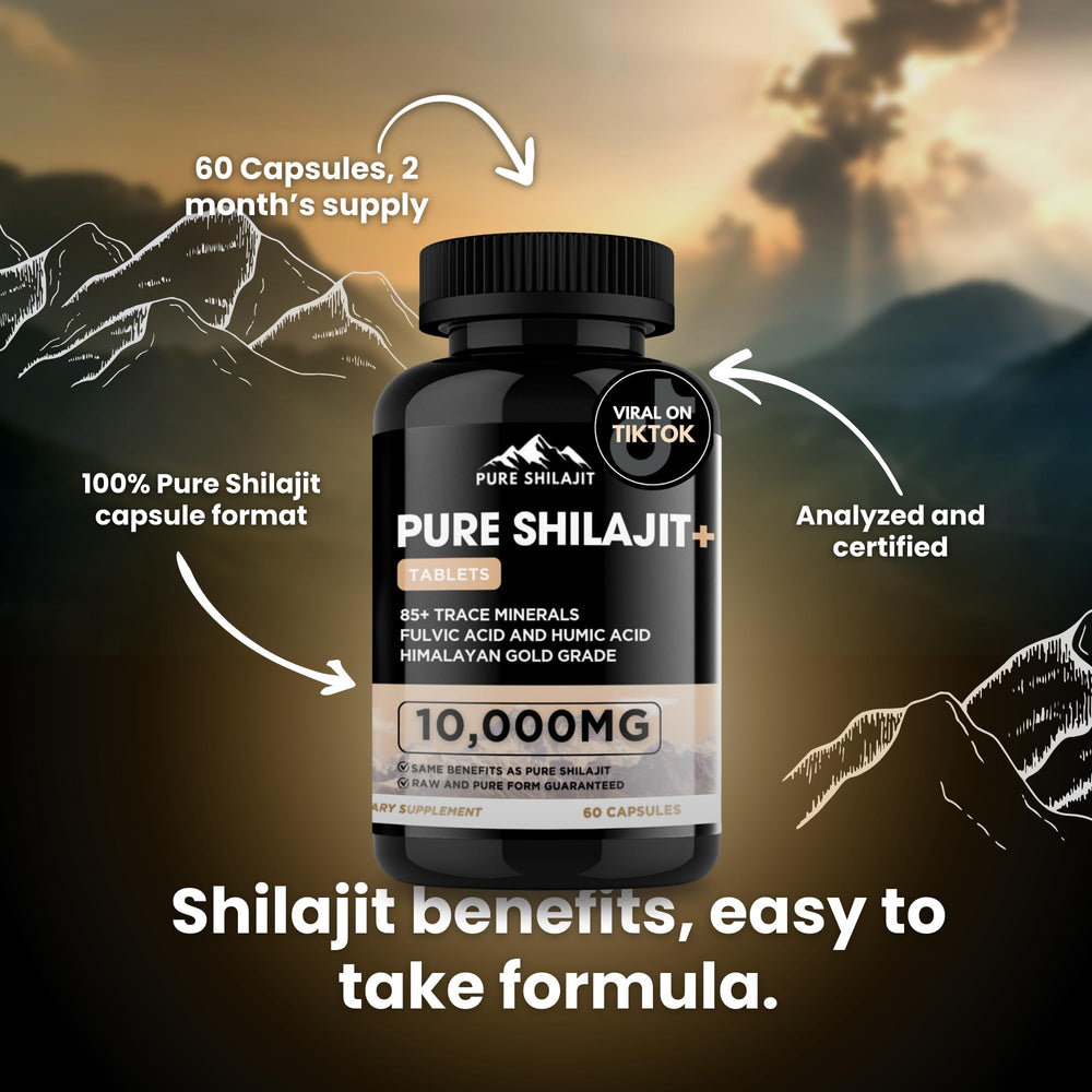 PURE HEALTH MAX detalle de resina que resalta concentración de minerales