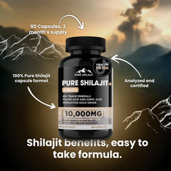 PURE HEALTH MAX detalle de resina que resalta concentración de minerales