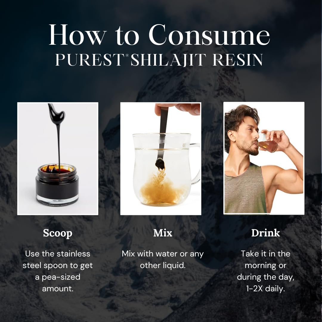 Pure Himalayan Shilajit frasco junto a moneda para comparar tamaño y dosis práctica