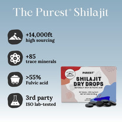 Pure Himalayan Shilajit etiqueta nutricional y análisis de laboratorio visible