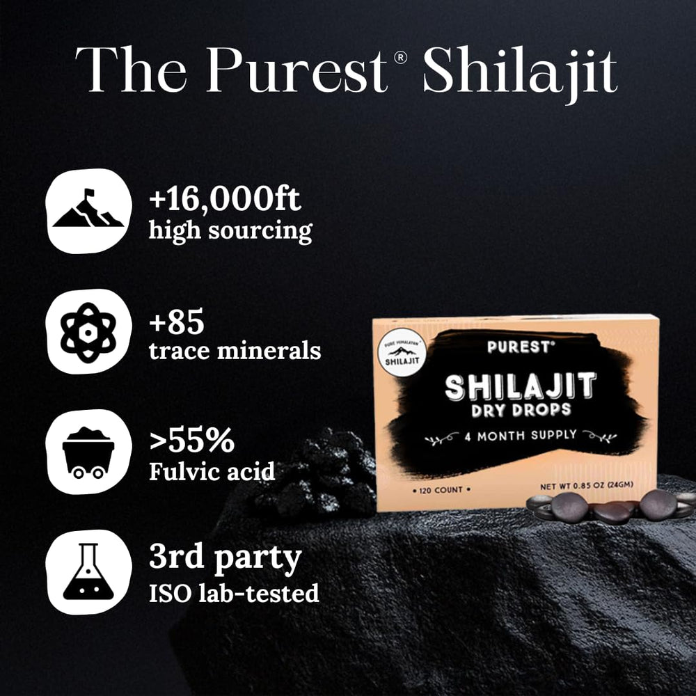 Pure Himalayan Shilajit visual de ingredientes y minerales traza visibles