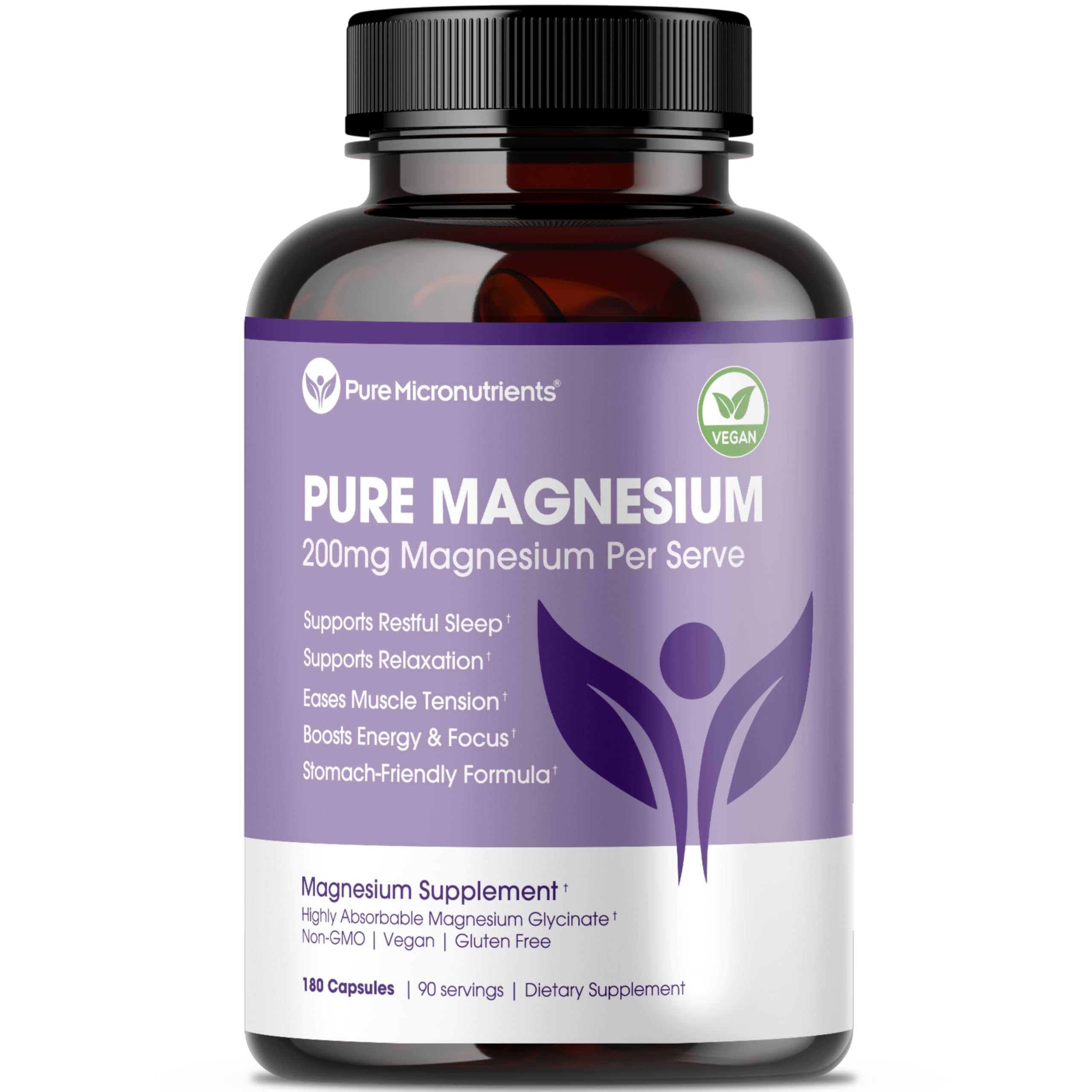 Pure Micronutrients frasco frontal mostrando 180 cápsulas, confianza y dosificación clara