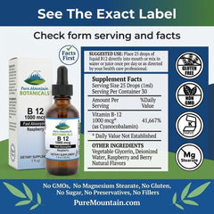 Pure Mountain Botanicals gotas en un vaso con agua facilitando su ingesta
